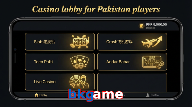 Lobby view of Bkgame for Pakistan users